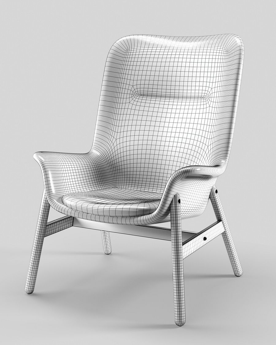 Blue Armchair - 3D Model product image (3)