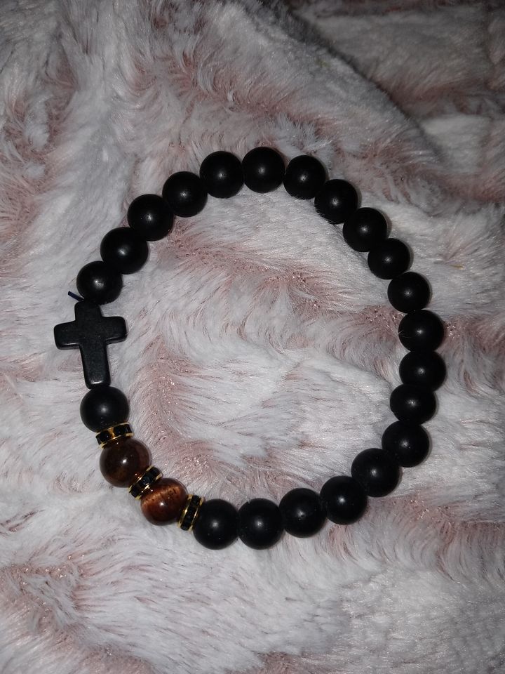 Boss momma black onyx&tiger eye healing stone bracelet product image (1)