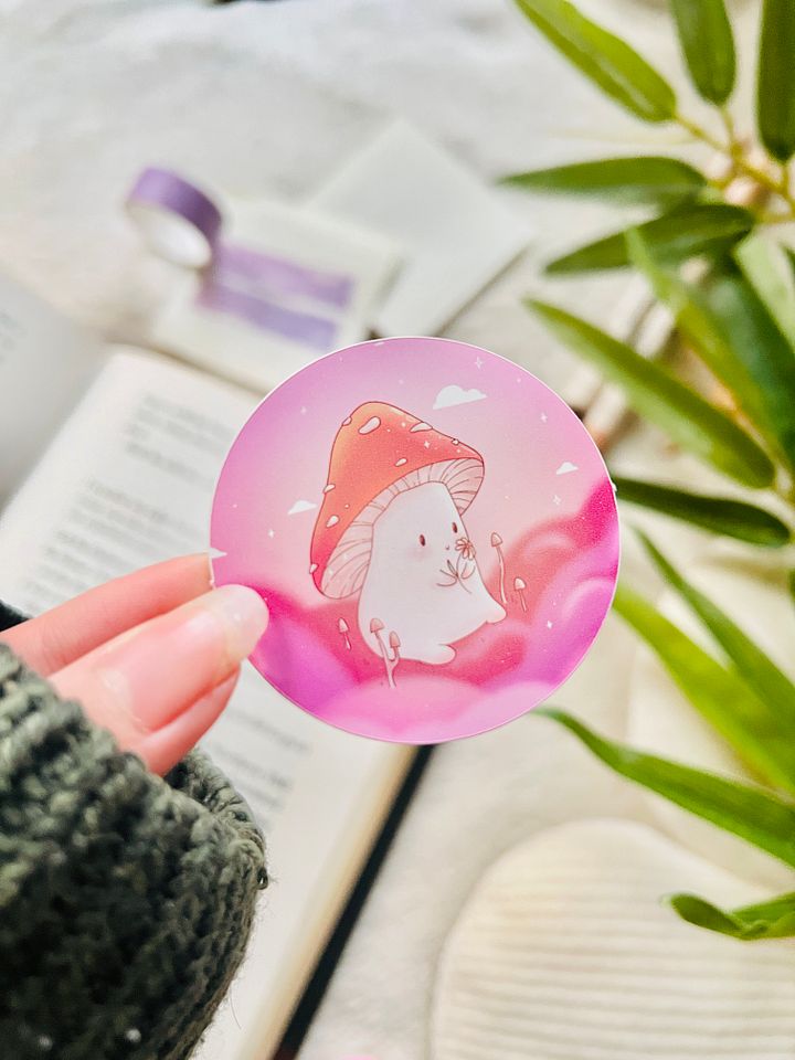 Mushroom Boy Circle Sticker product image (1)