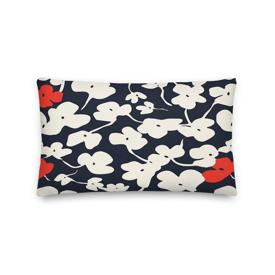 Abstract Cream/Red Poppies All-Over Print Pillow product image (1)