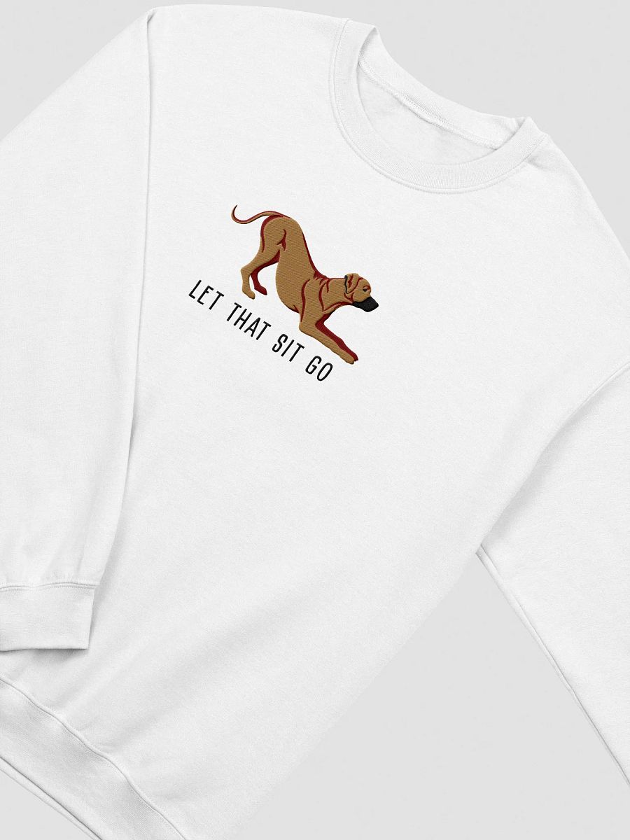 Let That Sit Go Sweatshirt (Embroidered) of a Rhodesian Ridgeback(Tan) product image (18)