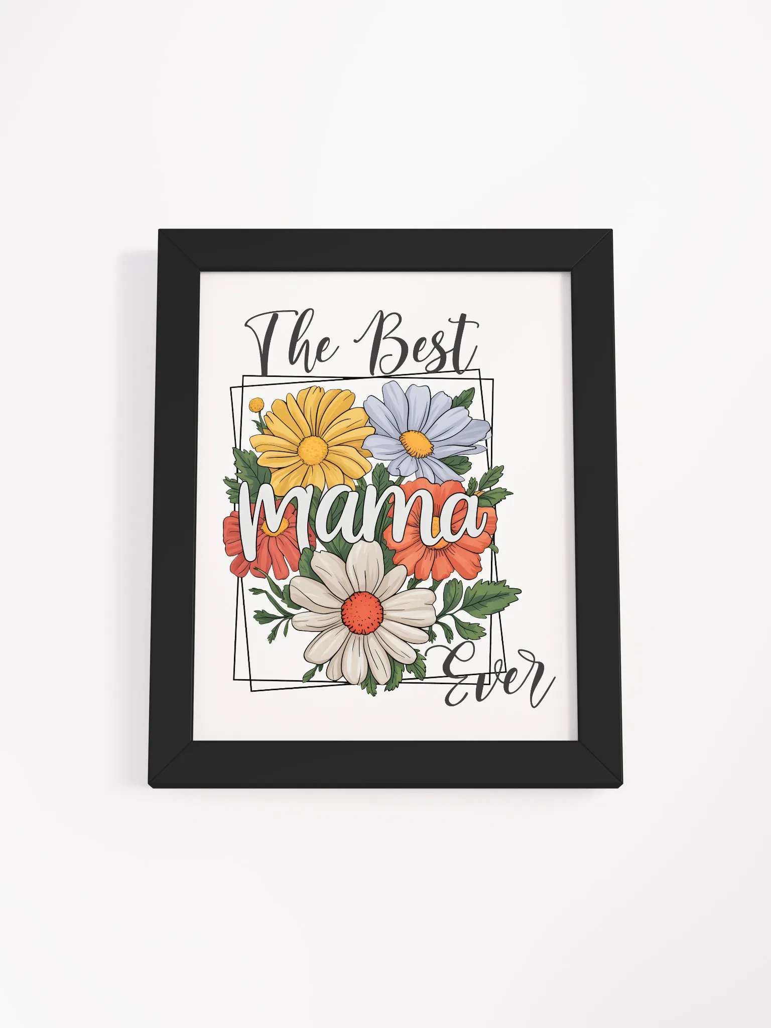 Best Mama Ever Floral Framed Poster product image (3)