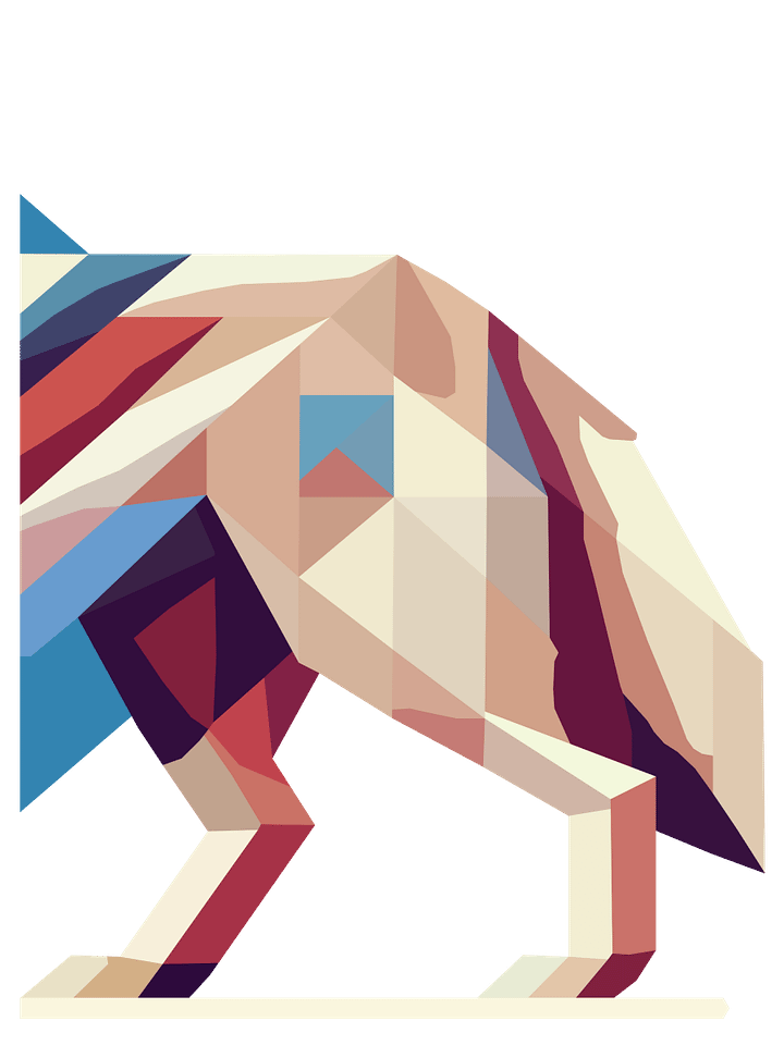 Free Geometric Wolf PNG Art - Transparent Background, Low Poly Animal Illustration product image (2)