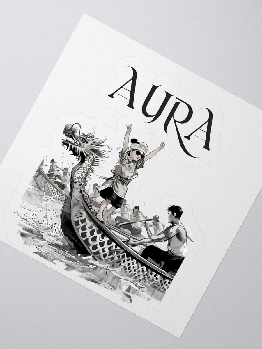 Mystical Dragon Boat Race | Aura Art Print Sticker product image (6)