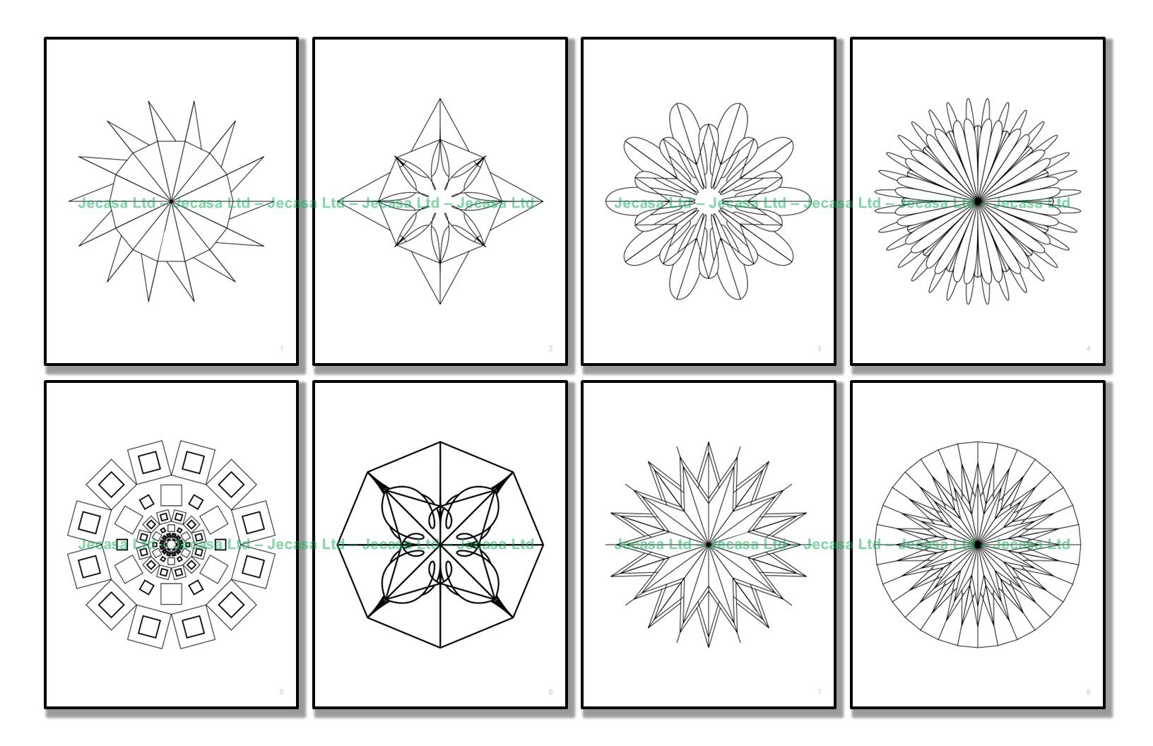 100 Geometric Mandala Coloring Pages | PDF | Digital File | Series GM2025 Vol. 8 product image (3)