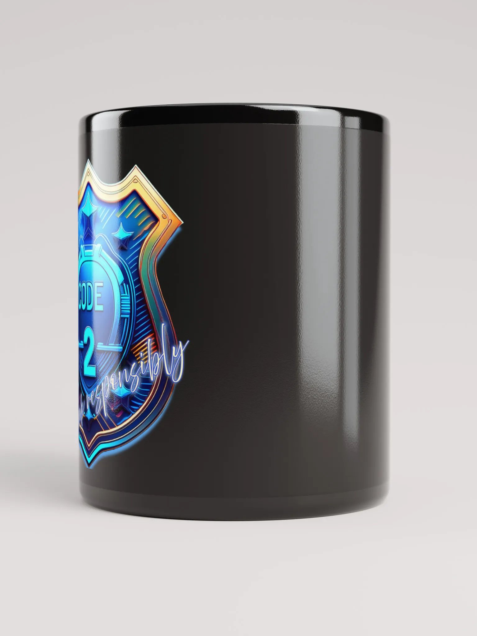 Code 2 - Black Coffee Mug (Black Mug) product image (3)