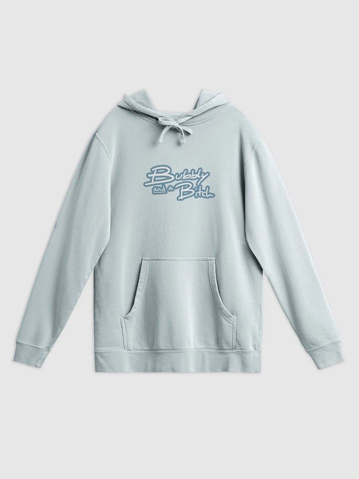 Bubbly and a B*tch (lined design, #709AAF) printed pigment hoodie product image (19)