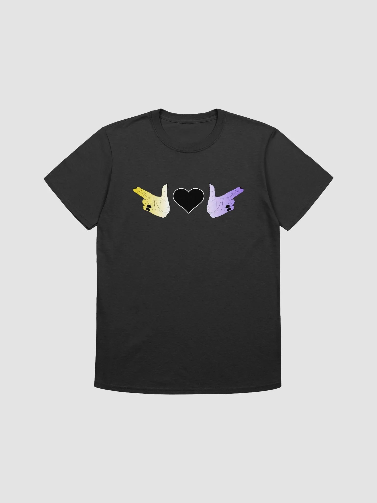 Finger Guns (enby flag) T Shirt product image (6)