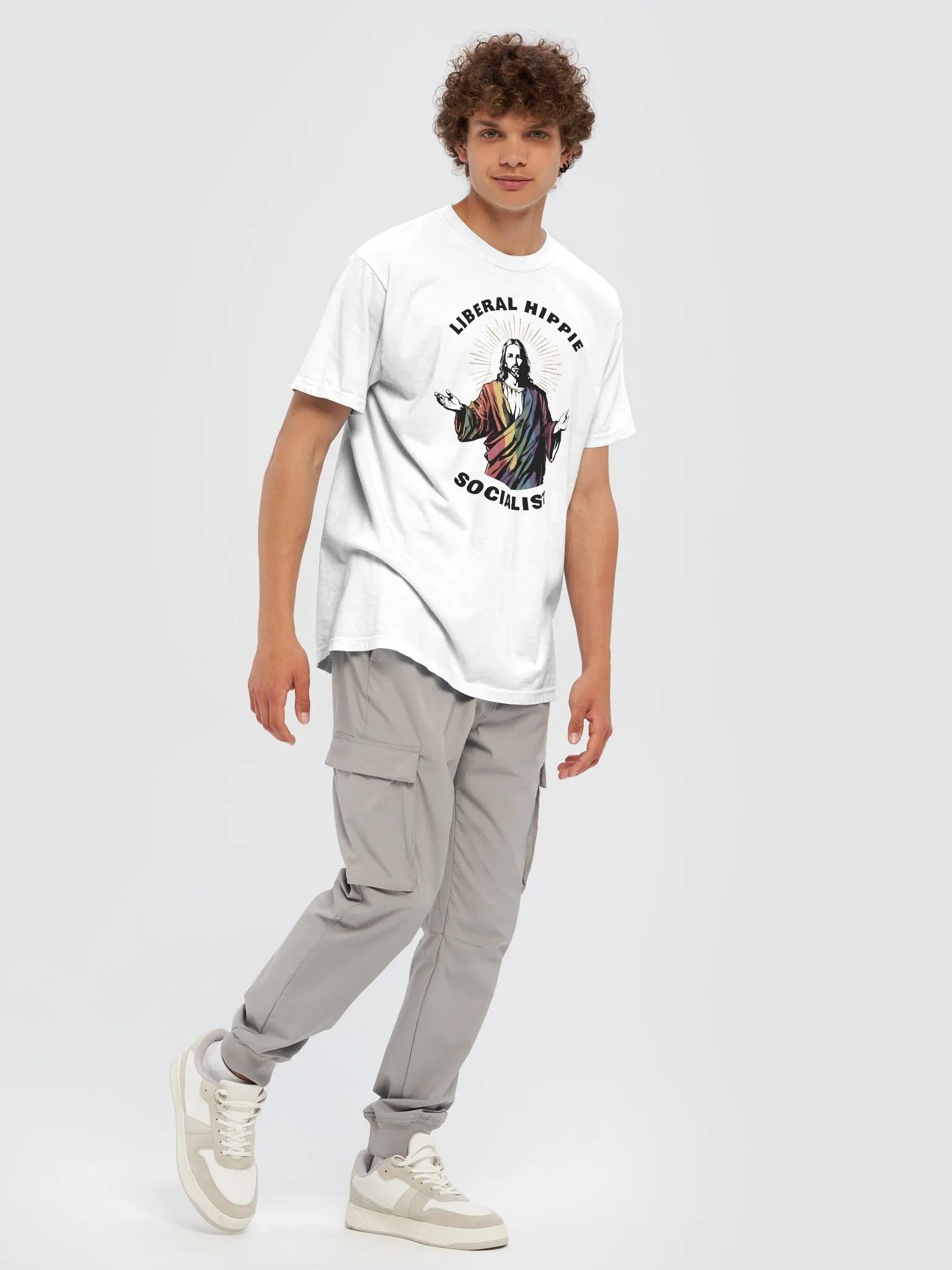 Liberal Hippie Socialist – Jesus with Pride Tee product image (7)