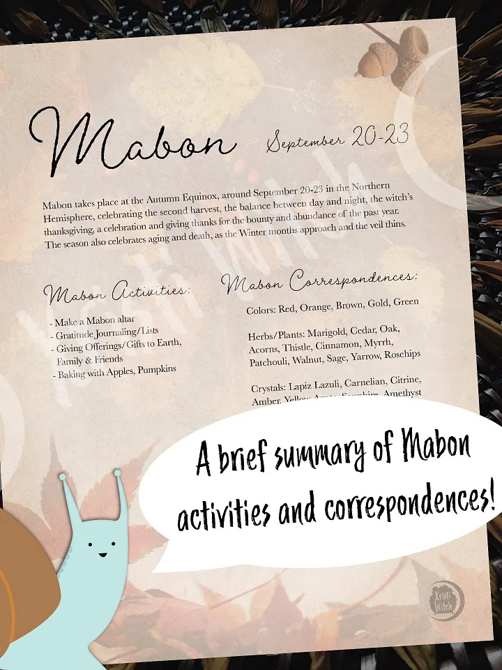 Mabon Grimoire Page - Digital Download product image (1)