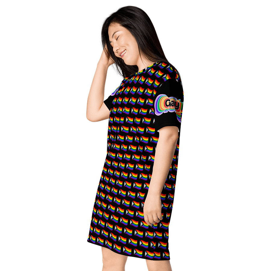 LGBTQIAP2S+ 2025, Rainbow Gay, Black Tee Dress product image (3)