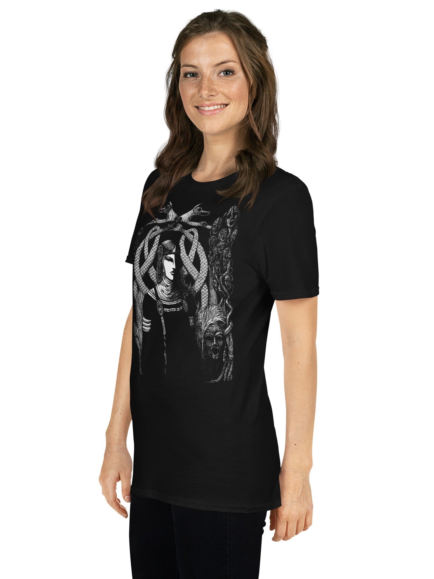 Hel in Black Relaxed Fit Unisex Softstyle T-Shirt product image (8)