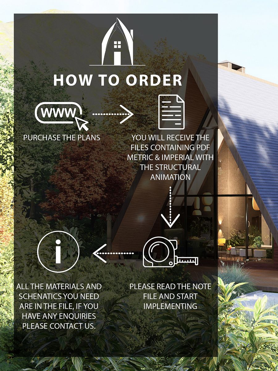 A Frame House 015 - Print & Build FULL DRAWINGS! product image (3)