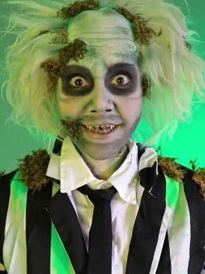 Replying to @Matt 🪨 Beetlejuice Makeup process for you all! Its not super detailed, but you can see the steps! #beetlejuice #beetlejuicecosplay 