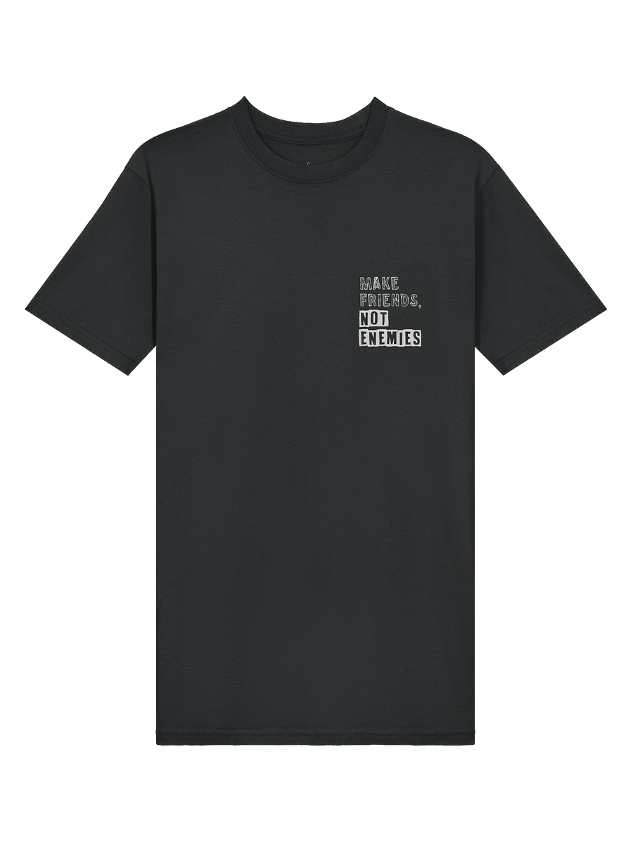 Make Friends Not Enemies Black Tee product image (6)