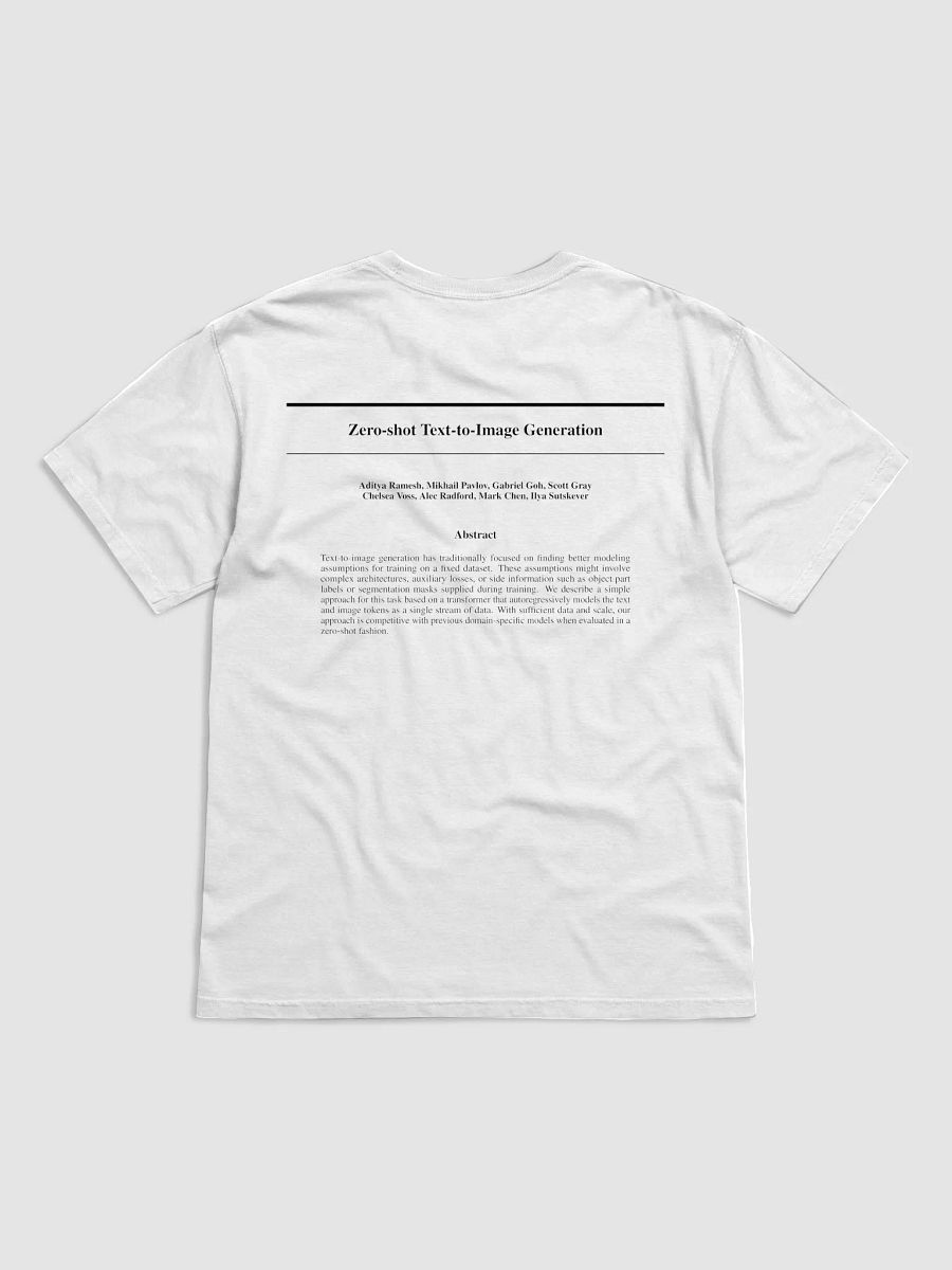Zero-shot Text-to-Image Generation T-Shirt product image (3)