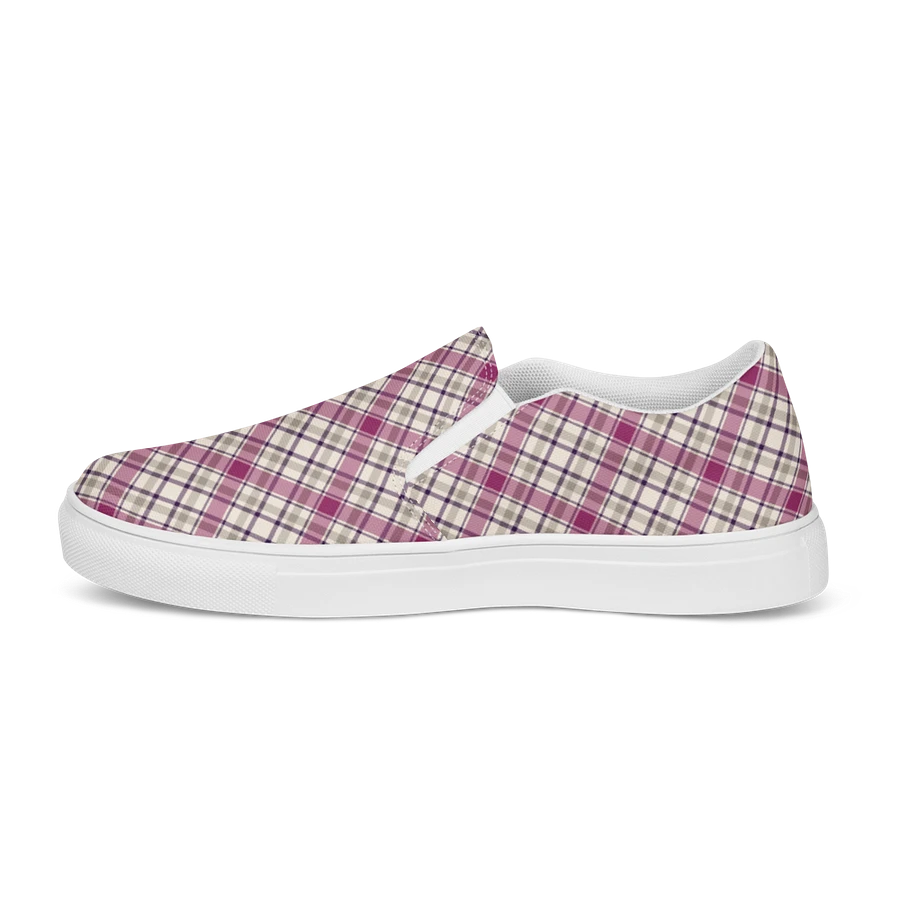 Magenta and Gray Plaid Women's Slip-On Shoes product image (6)