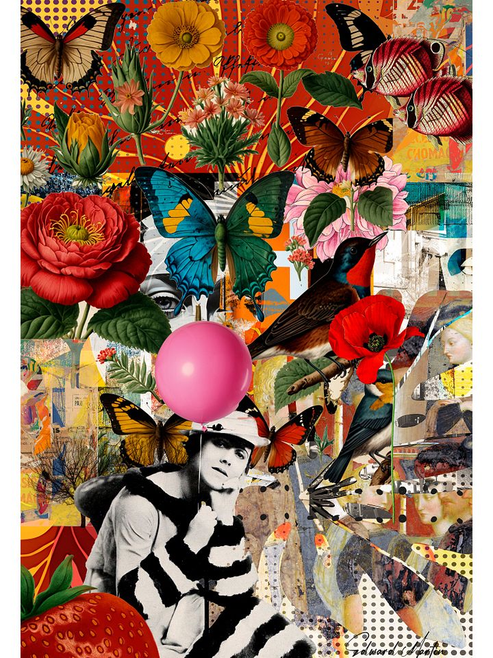 'It's My World' by Edward Martin : Mixed Media Collage Print product image (1)