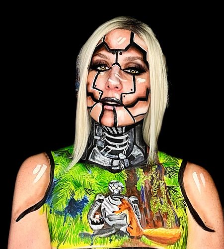 I went to see @dreamworks @thewildrobot and was so inspired I had to paint it. It was SO good. 

Entire look using @mehronmak...