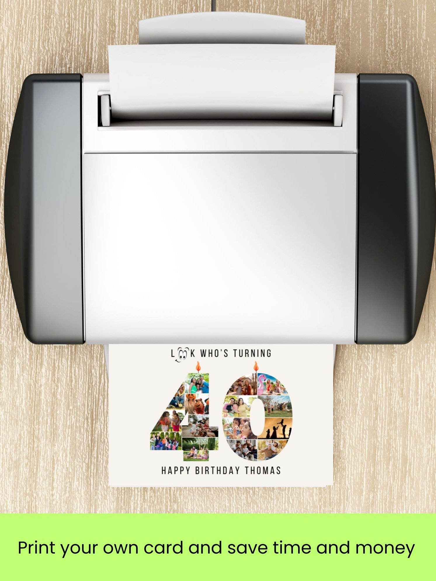 40th Birthday Number Photo Card Canva Template product image (8)