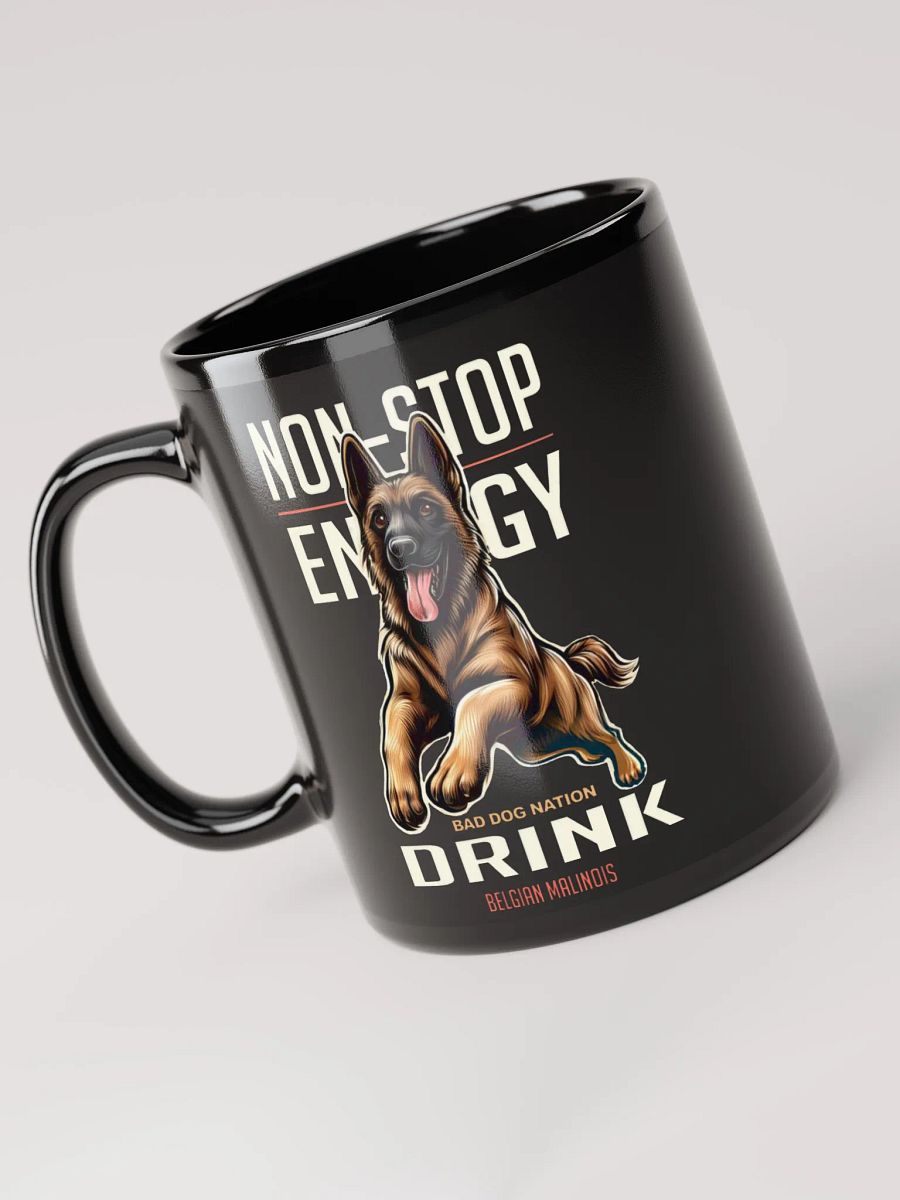 Malinois Energy Drink - Black ceramic mug product image (3)
