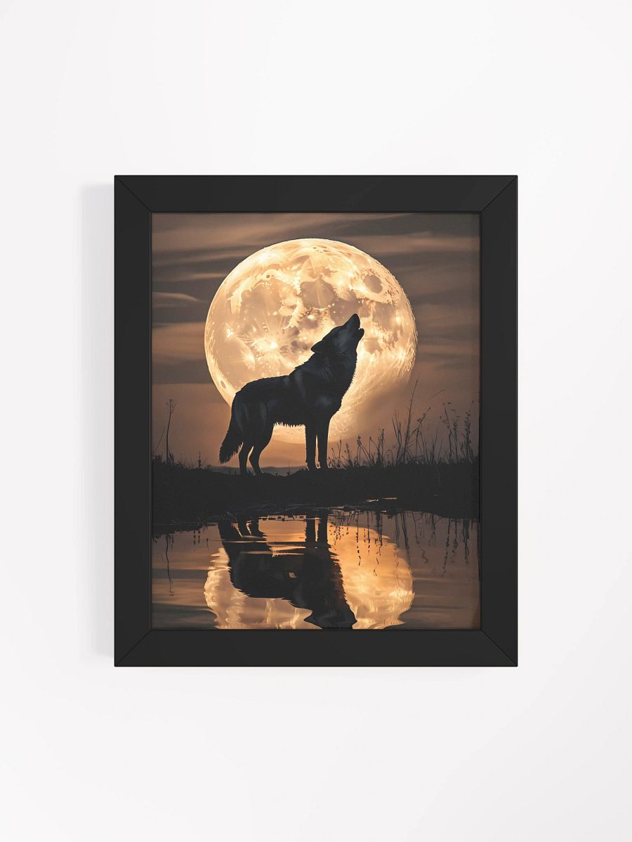 Howling Wolf Reflection Framed Poster product image (5)