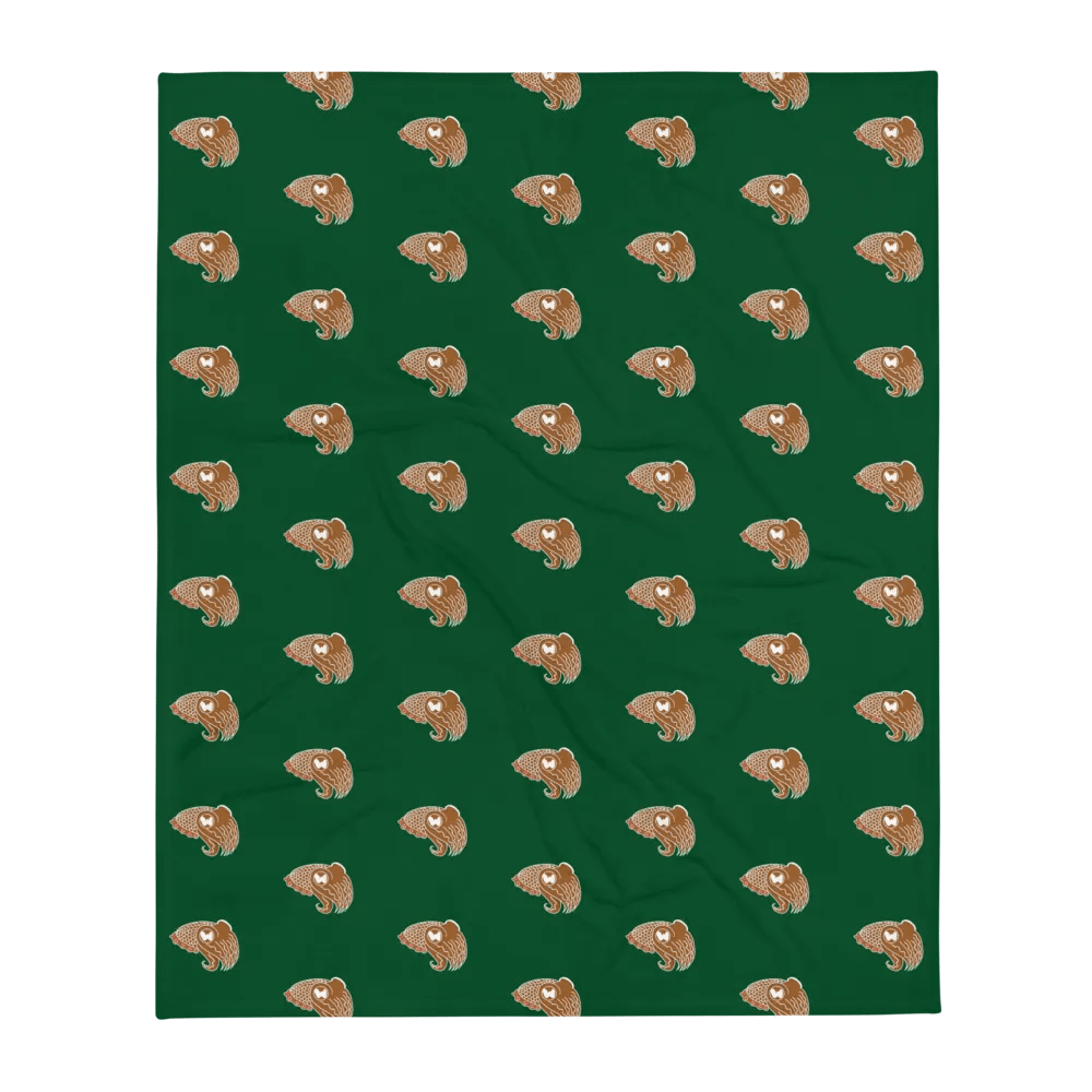Gingerbread Cuttlefish Throw Blanket - Green product image (1)