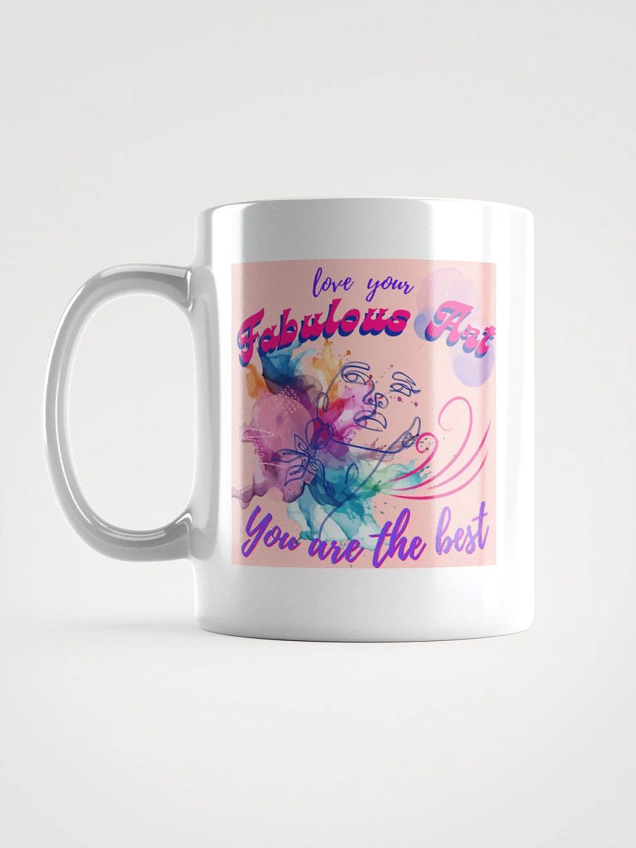 colorful mug for the artist. 'Love Love your favulous art' Perfect gift for colleague, friend who loves arty things product image (6)