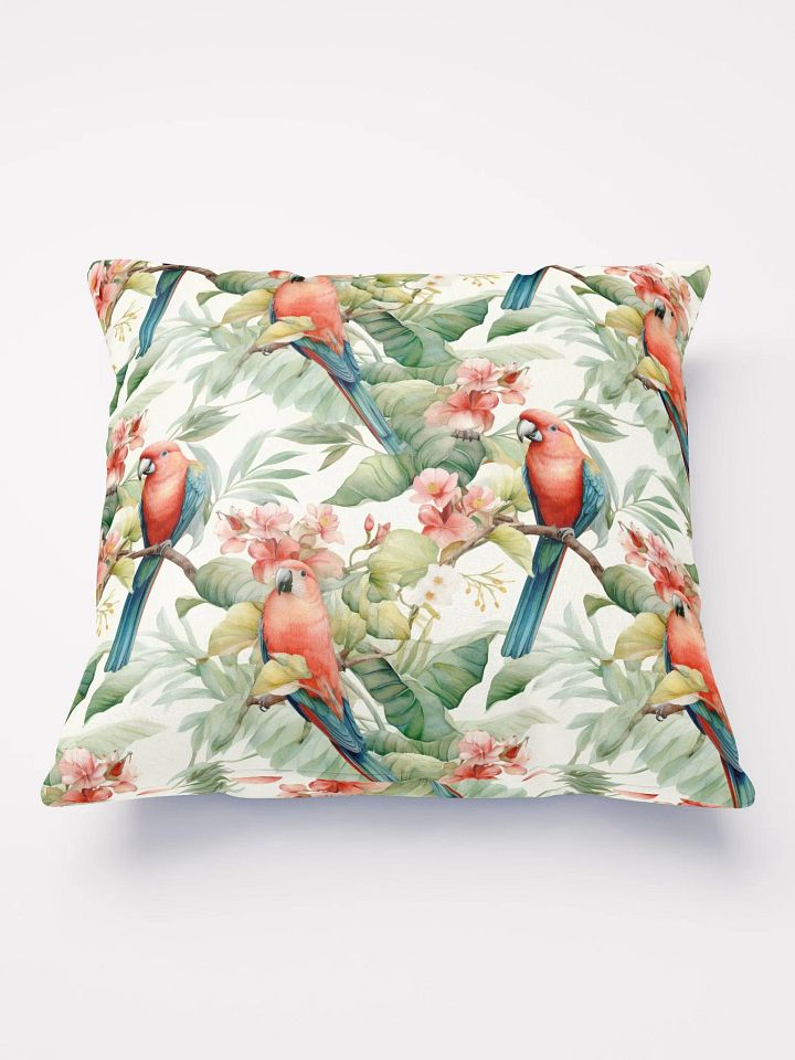 Pillow with parrot print product image (1)