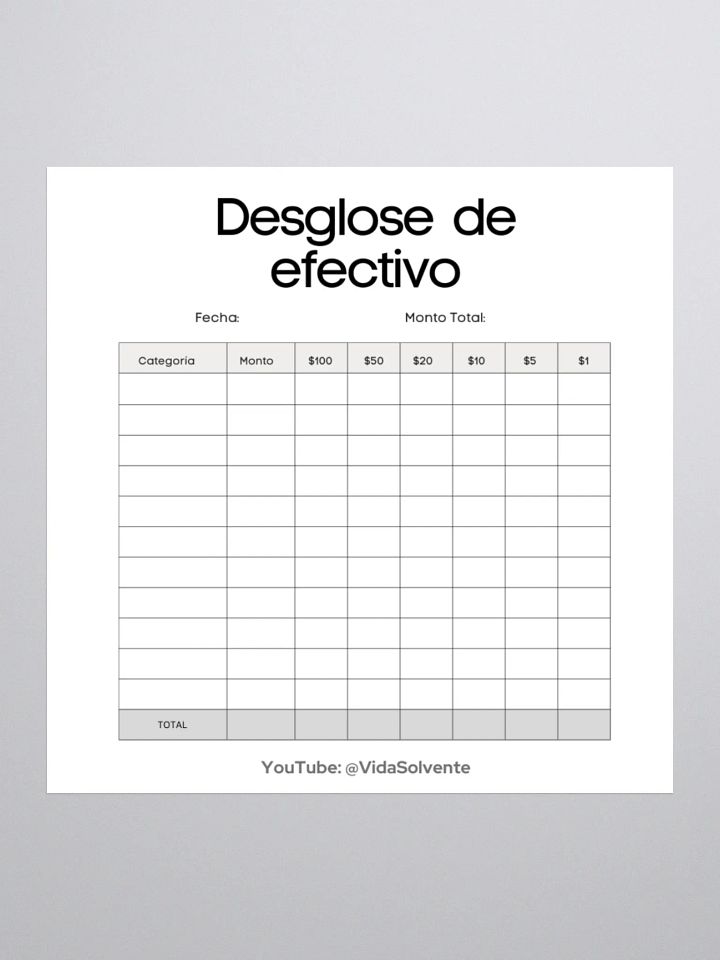 Pegatina troquelada con desglose de efectivo product image (1)