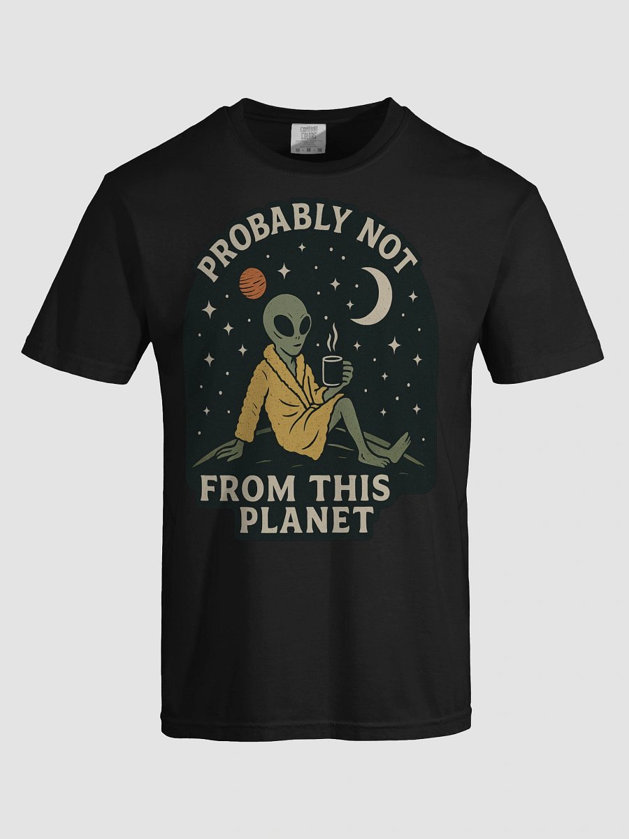 Chill Alien in Robe – Probably Not From This Planet | Funny Space-Themed Coffee Art product image (7)
