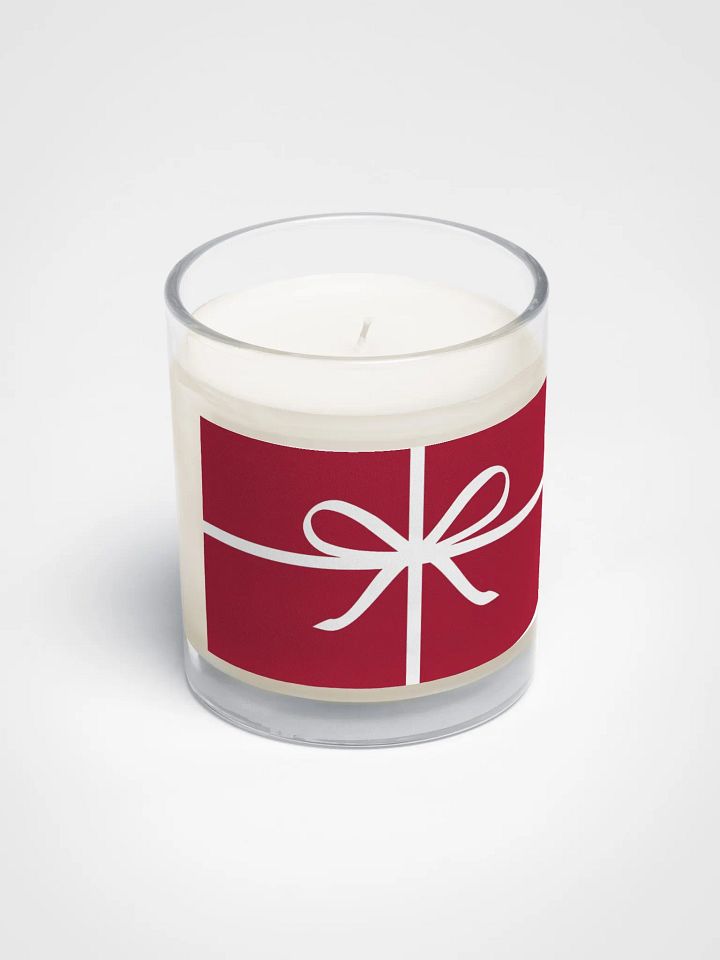 Holiday Gift Ribbon Bow Soy Wax Glass Jar Candle product image (2)