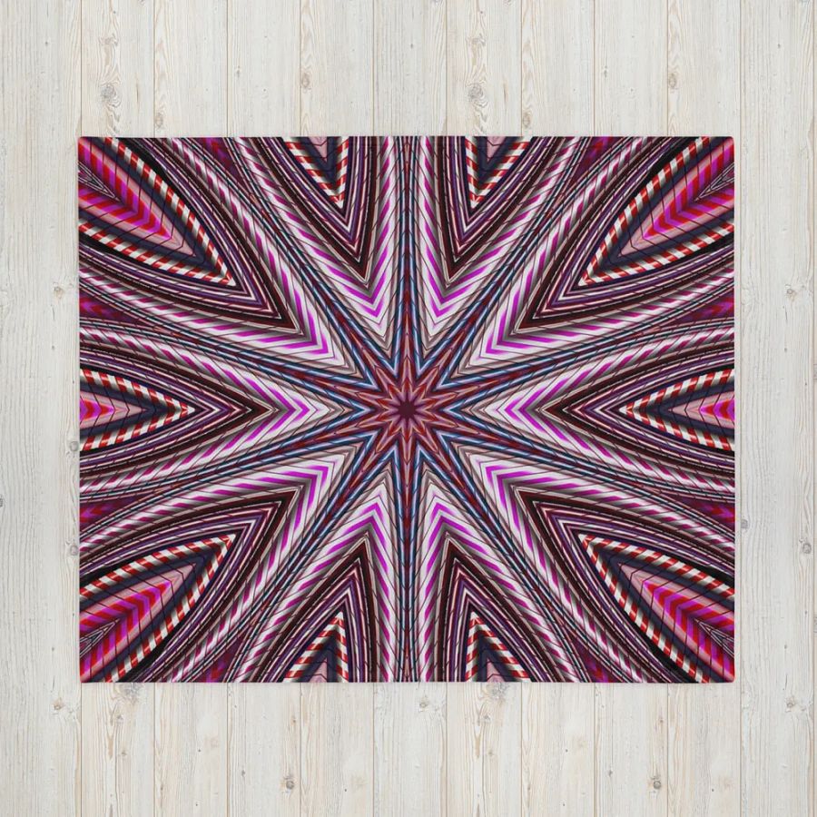 Candy Cane Kaleidoscope Throw Blanket product image (16)