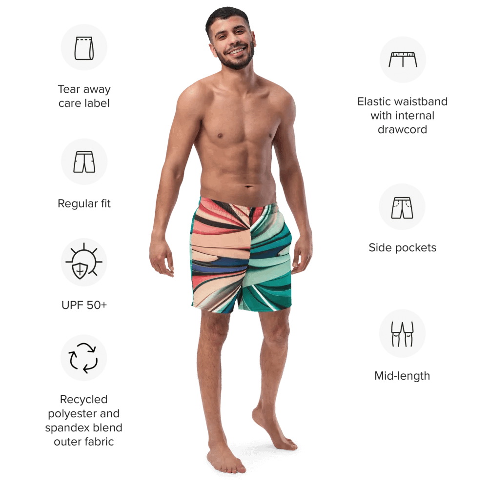 TDS Music Abstract Swim Trunks in Vibrant Colors (2XS-6XL) product image (11)