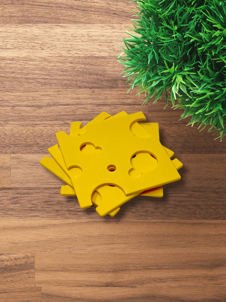 Cheese Slice Coasters (Set of 4) (3D Printed) product image (1)