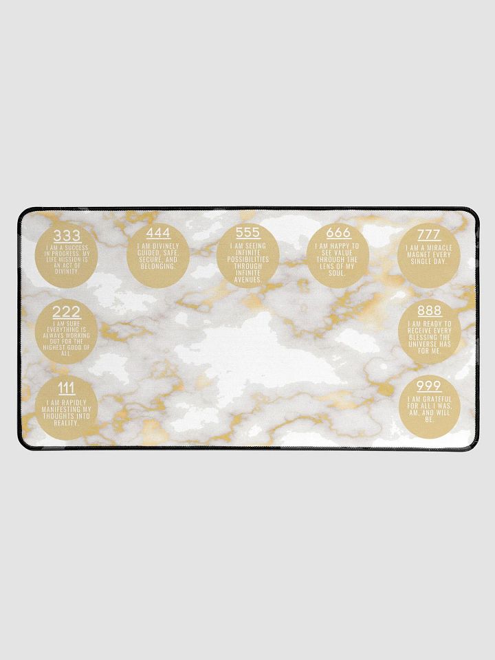 White Marbled Manifestation Desk Mat - Inspiring Affirmations & Angel Numbers product image (1)