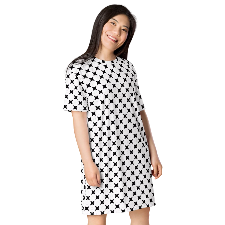 Cool Abstract Black Crosses on a White Background T Shirt Dress product image (9)