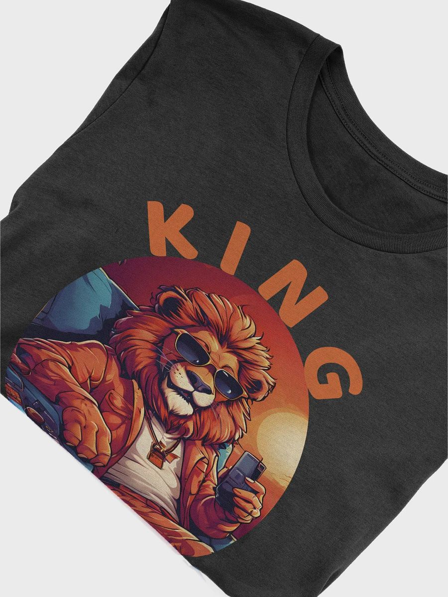 King of the Couch - Funny Stylish Cartoon Lion Bella Canvas 3001 Super Soft T-Shirt product image (5)