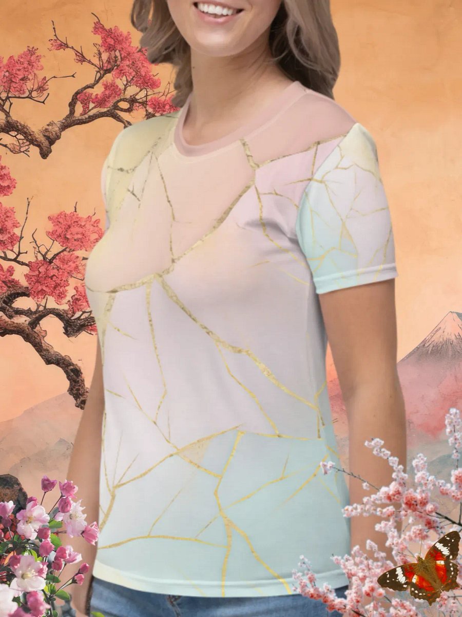 Pastel Kintsugi Print T-Shirt product image (2)