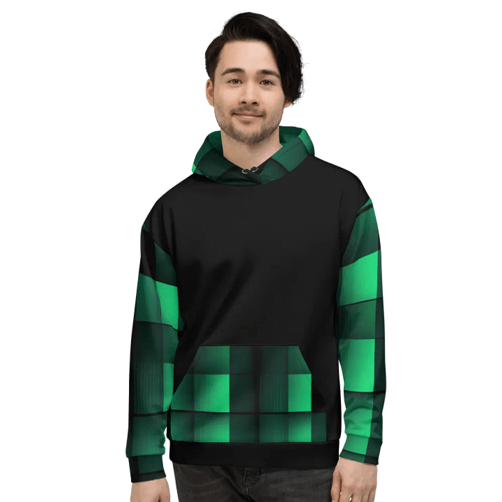 Black And Green Squares Unisex Hoodie product image (2)