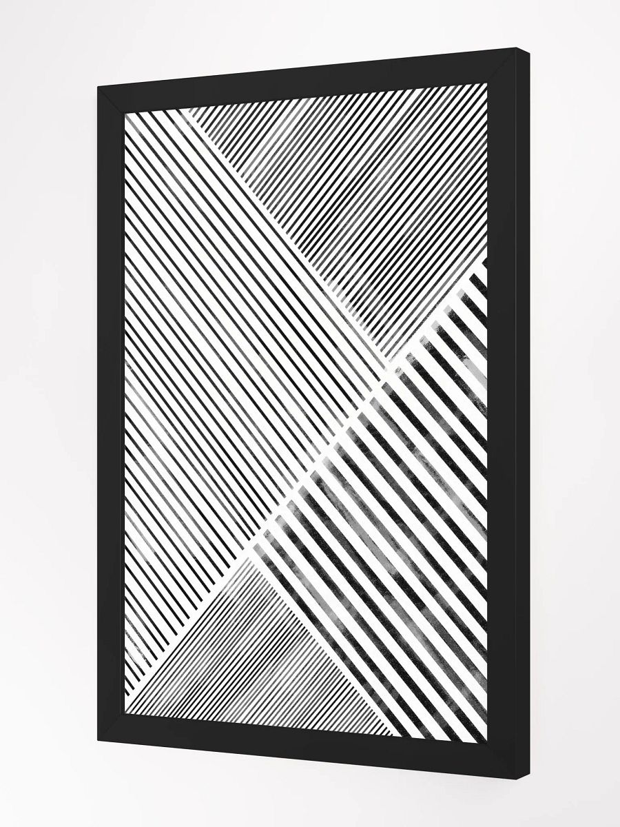 Geometric Fusion Framed Poster – Contemporary Abstract Wall Art | Dynamic Geometric Shapes | Premium Framed Décor for Modern Interiors product image (3)