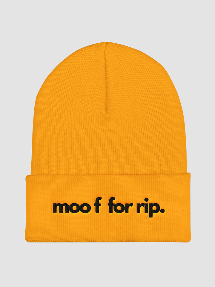 moo f for rip Cuffed Beanie, Black stitching product image (1)