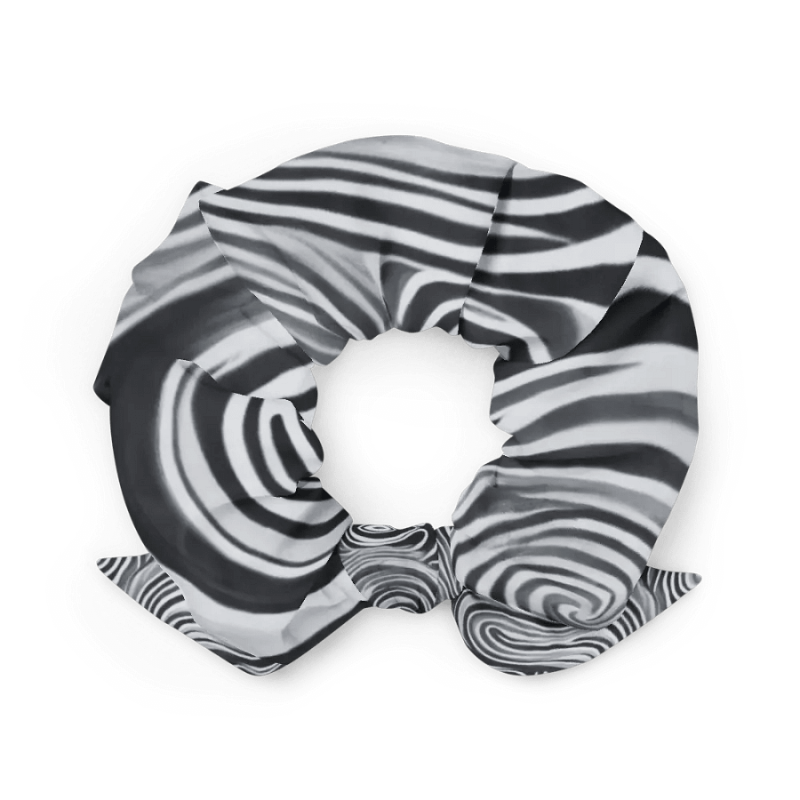 Funky Black & White Noir Liquid Tie-Dye Scrunchie product image (3)