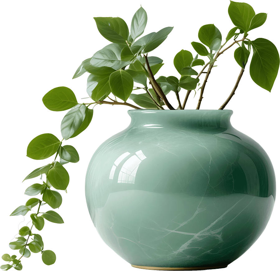 Jade Signature – Round Jade Vase PNG object product image (1)