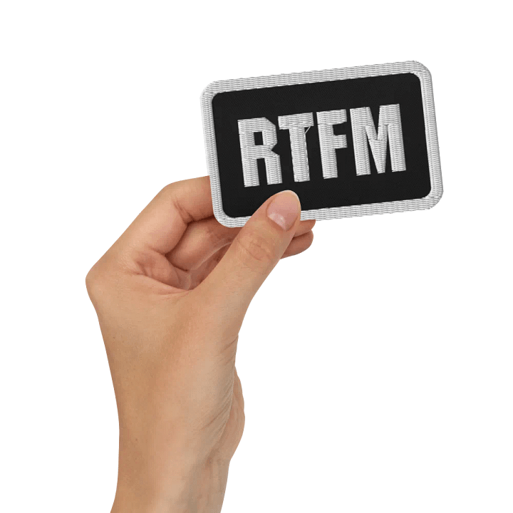 RTFM Embroidered Patch product image (2)