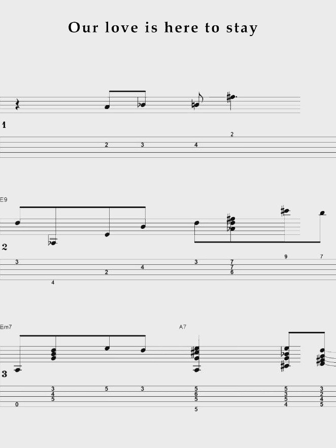 Our love is here to stay - Guitar sheet music product image (1)