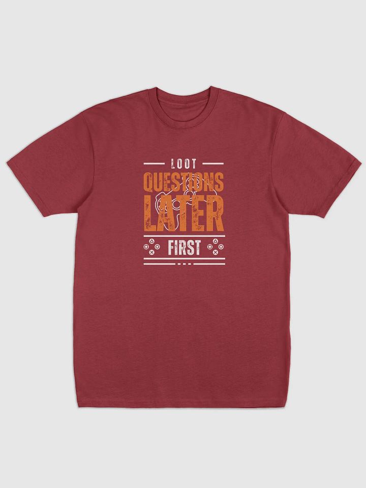 Bold Distressed Loot First Questions Later Hoodie Tee product image (3)
