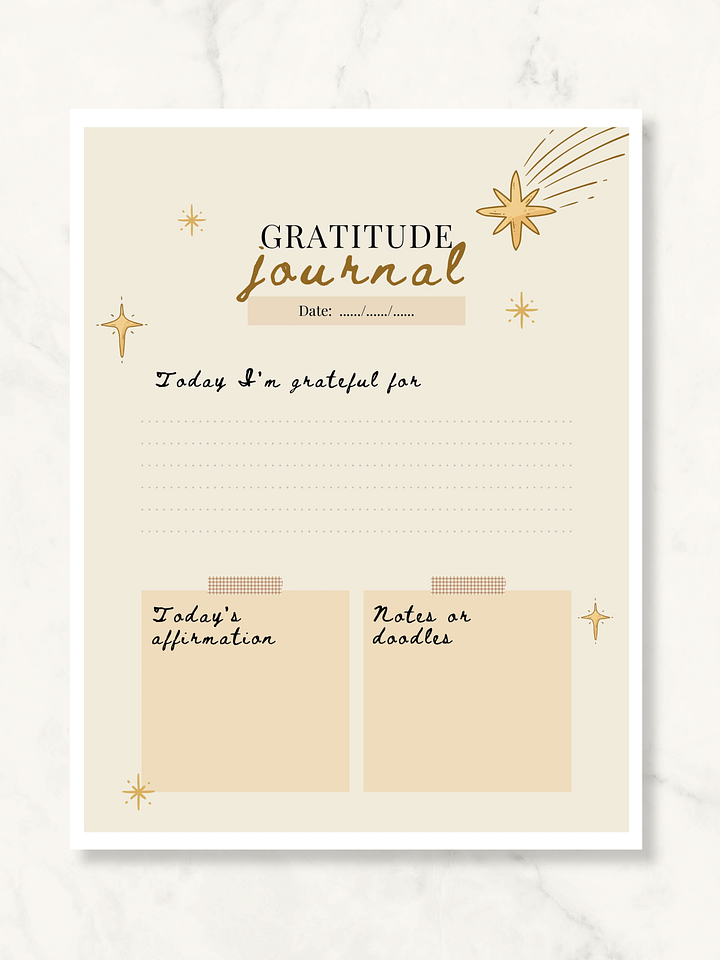 Daily Gratitude Journal Page product image (1)