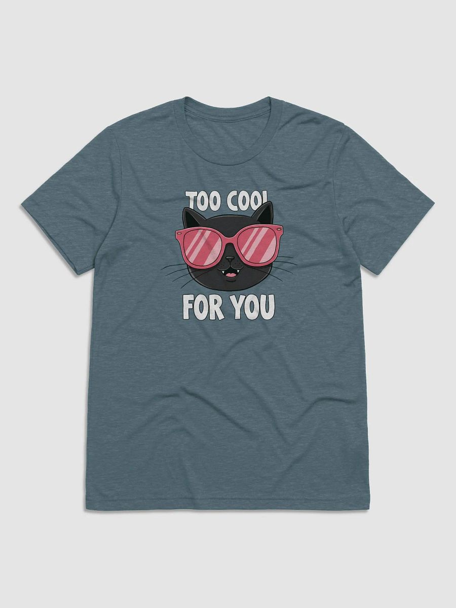 Funny Too Cool for You Black Cat T-Shirt with Pink Sunglasses - Cute Graphic Tee product image (2)