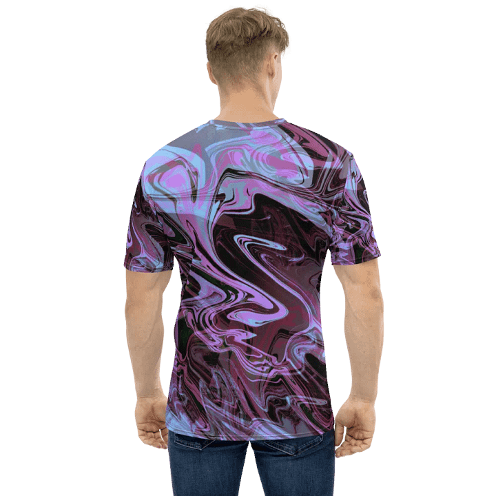 Pink, Black and Blue Swarm Pattern Urban Design T-Shirt product image (2)
